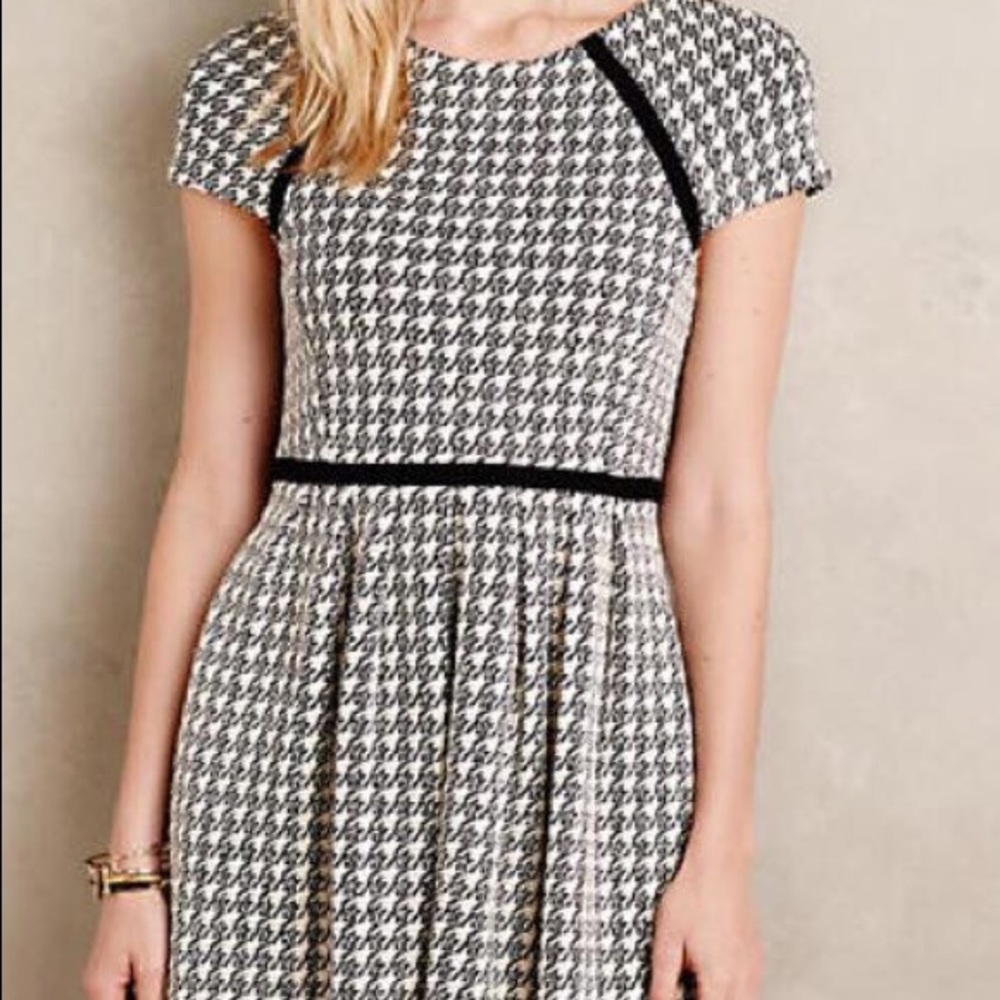 Anthropologie Houndstooth Knit Dress NWT
